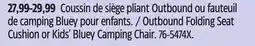 Canadian Tire Outbound Folding Seat Cushion or Kids' Bluey Camping Chair offer