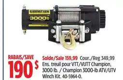 Canadian Tire Champion 3000-lb ATV/UTV Winch Kit offer