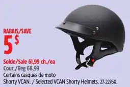 Canadian Tire Selected VCAN Shorty Helmets offer