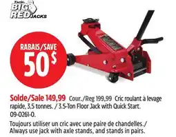 Canadian Tire 3.5-Ton Floor Jack with Quick Start offer