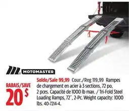 Canadian Tire MOTOMASTER Tri-Fold Steel Loading Ramps, 72˝, 2-Pc offer