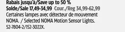 Canadian Tire Certaines lampes avec détecteur de mouvement NOMA offer