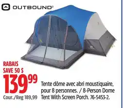 Canadian Tire OUTBOUND 8-Person Dome Tent With Screen Porch offer
