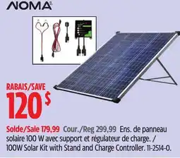 Canadian Tire 100W Solar Kit with Stand and Charge Controller offer