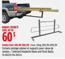Canadian Tire Selected Headache Racks and Truck Racks offer