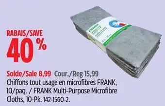Canadian Tire FRANK Multi-Purpose Microfibre Cloths, 10-Pk offer