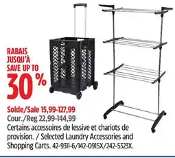 Canadian Tire Selected Laundry Accessories and Shopping Carts offer
