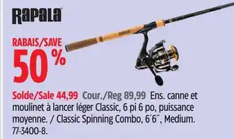 Canadian Tire Rapala Classic Spinning Combo, 6´6˝, Medium offer