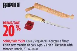 Canadian Tire Fish'n Fillet Knife with Wooden Handle, 6˝ offer