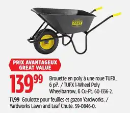 Canadian Tire TUFX 1-Wheel Poly Wheelbarrow, 6 Cu-Ft offer
