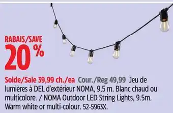 Canadian Tire NOMA Outdoor LED String Lights offer