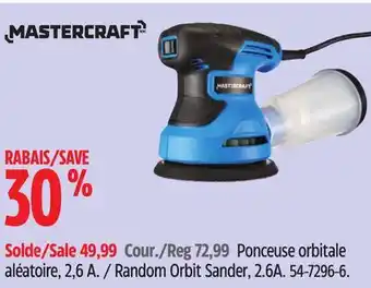 Canadian Tire Mastercraft Random Orbit Sander, 2.6A offer