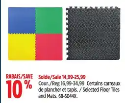 Canadian Tire Selected Floor Tiles and Mats offer