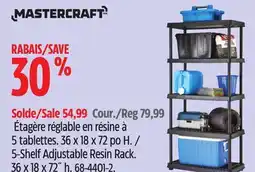 Canadian Tire 5-Shelf Adjustable Resin Rack. 36 x 18 x 72˝ h offer
