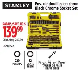 Canadian Tire Stanley Black Chrome Socket Sets offer