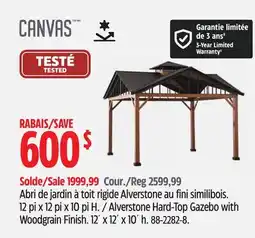 Canadian Tire Alverstone Hard-Top Gazebo with Woodgrain Finish offer
