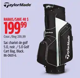 Canadian Tire TaylorMade 5.0 Golf Cart Bag, Black offer