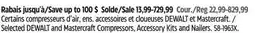 Canadian Tire Selected DEWALT and Mastercraft Compressors, Accessory Kits and Nailers offer