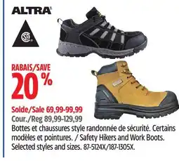 Canadian Tire Altra Safety Hikers and Work Boots offer
