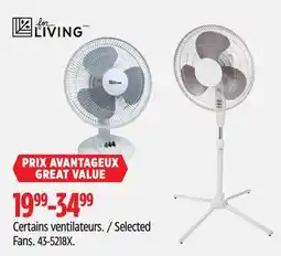 Canadian Tire for LIVING Selected Fans offer