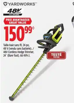 Canadian Tire Yardworks 48 V Cordless Hedge Trimmer offer