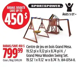 Canadian Tire Grand Mesa Wooden Swing Set offer