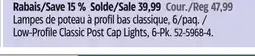 Canadian Tire Low-Profile Classic Post Cap Lights offer