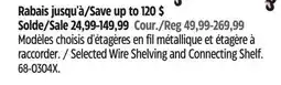Canadian Tire Selected Wire Shelving and Connecting Shelf offer