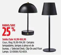 Canadian Tire NOMA Selected Desk, Clip-On and Floor Lamps offer