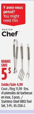 Canadian Tire Stainless-Steel BBQ Tool Set, 3-Pc offer