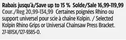 Canadian Tire Selected Kolpin Rhino Grips or Universal Chainsaw Press Bracket offer