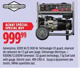 Canadian Tire 9200W/12,000W Generator offer