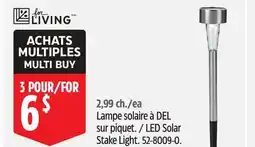 Canadian Tire For LIVING LED Solar Stake Light offer