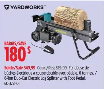 Canadian Tire 6-Ton Duo-Cut Electric Log Splitter with Foot Pedal offer