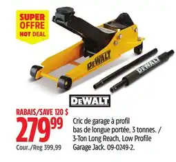 Canadian Tire 3-Ton Long Reach, Low Profile Garage Jack offer