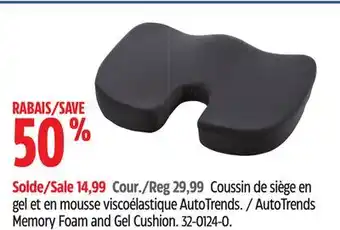 Canadian Tire AutoTrends Memory Foam and Gel Cushion offer