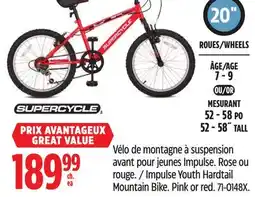 Canadian Tire SUPERCYCLE Impulse Youth Hardtail Mountain Bike offer