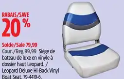 Canadian Tire Leopard Deluxe Hi-Back Vinyl Boat Seat offer