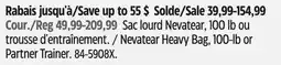 Canadian Tire Nevatear Heavy Bag, 100-lb or Partner Trainer offer