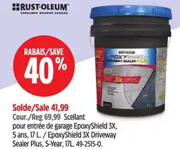 Canadian Tire RUST-OLEUM EpoxyShield 3X Driveway Sealer Plus, 5-Year, 17L offer