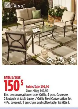 Canadian Tire For Living Orillia Steel Conversation Set, 4-Pc offer