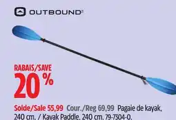 Canadian Tire Pagaie de kayak, 240 cm offer