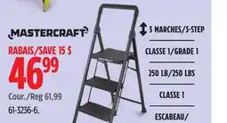 Canadian Tire Mastercraft 3-Step Metal/Plastic Folding Step Stool, 250-lb offer
