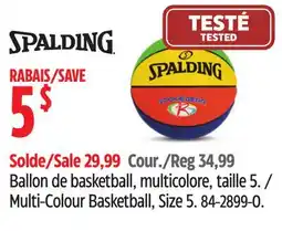 Canadian Tire Spalding Multi-Colour Basketball, Size 5 offer