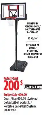 Canadian Tire Portable Basketball System offer