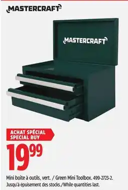 Canadian Tire MASTERCRAFT Green Mini Toolbox offer