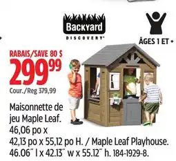 Canadian Tire Backyard Discovery Maple Leaf Playhouse offer