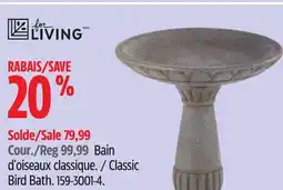 Canadian Tire For Living Classic Bird Bath offer