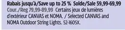 Canadian Tire Selected CANVAS and NOMA Outdoor String Lights offer