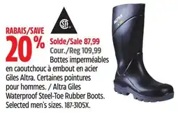 Canadian Tire Altra Giles Waterproof Steel-Toe Rubber Boots offer